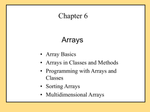 Chapter 6 Arrays