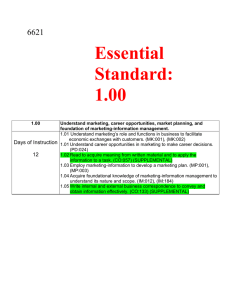 Essential Standard: 1.00 - Public Schools of Robeson County