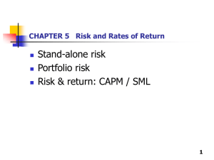 CHAPTER 5 Risk and Rates of Return