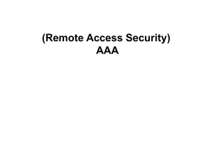 (Remote Access Security) AAA
