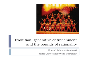 ESPP talk on Evolution, generative entrenchment
