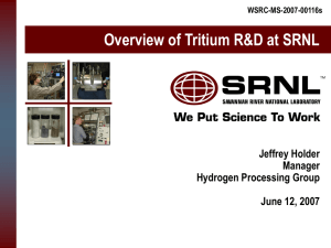 Overview of tritium R&D at SRNL