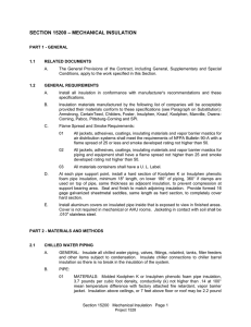 Section 15200 – MECHANICAL INSULATION PART 1