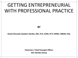 getting entrepreneurial with professional practice learning outcome