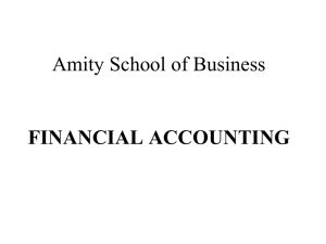 Amity School of Business FINANCIAL ACCOUNTING