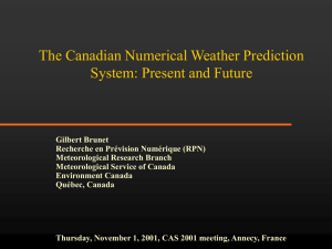 The Canadian Numerical Weather Prediction System