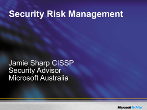 Security Risk Management - Microsoft Center