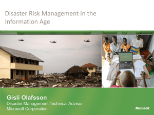 Disater Risk Management in the Information Age