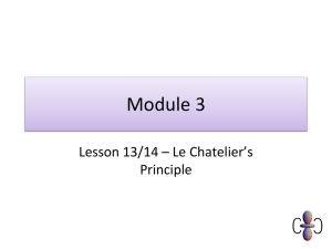 Lesson 13 – Le Chatelier's principle