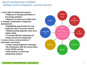 Recent developments at ECMWF Working Group in Diagnostic