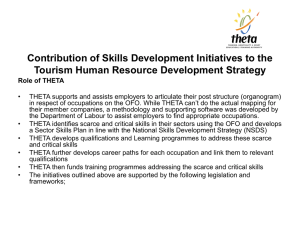 Contribution of Skills Development Initiatives to the Tourism Human
