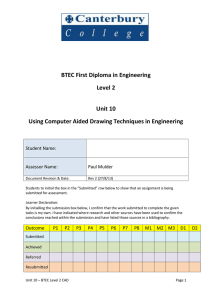 Observation Record - Engineering Drawing, CAD and Design