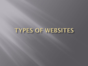 Lecture 2: Types of Websites