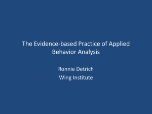 The Evidence-based Practice of Applied Behavior Analysis