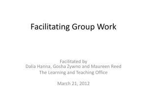 Using Project Management Concepts in the Facilitation of Group Work