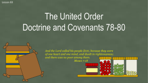 Lesson 83 D&C 78-80 The United Order Power Pt