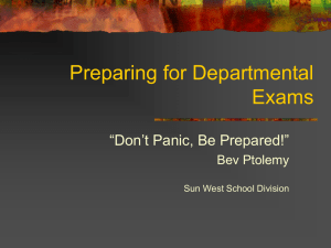Student Tips for Departmental Exams - Supporting-ELA