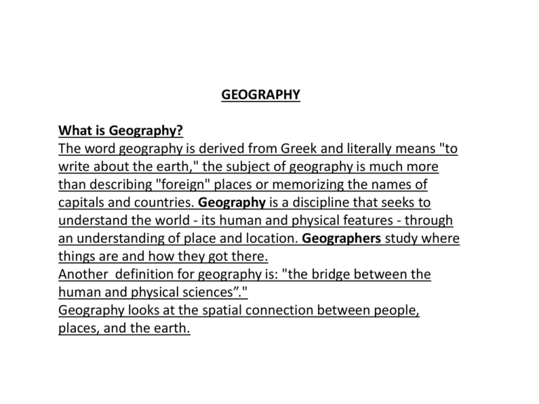 What Does The Word Geography Mean In Greek