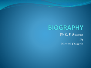 CV RAMAN presented by nimmi ouesph