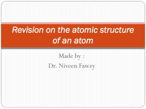 Revision on the atomic structure of an atom