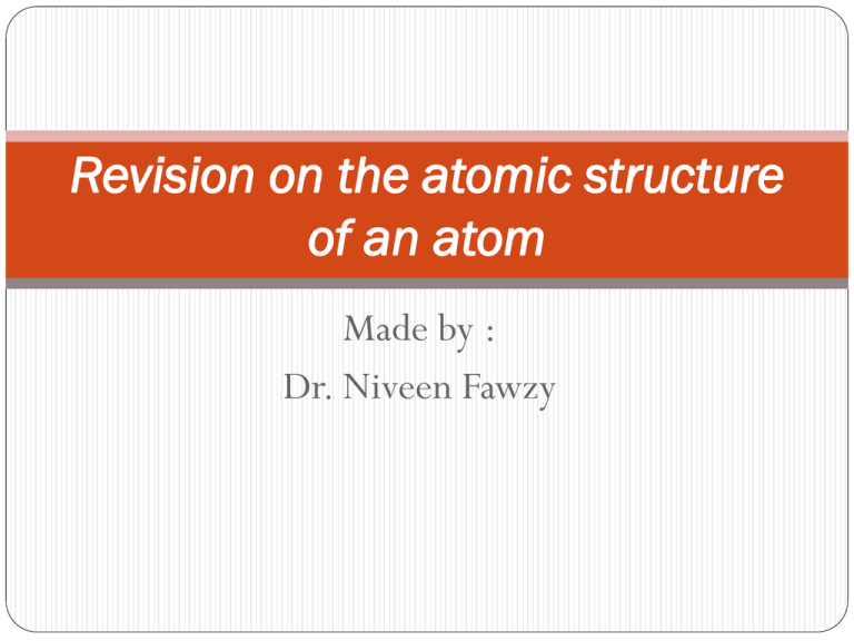 Revision On The Atomic Structure Of An Atom