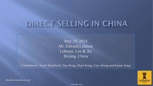 Direct Selling in China