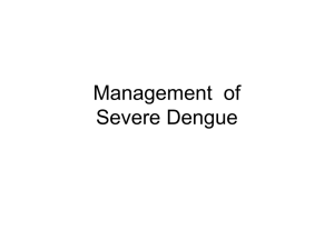 clinical assessment for severe dengue and DSS management of