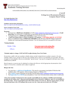 CLEP application material - Texas Tech University Departments