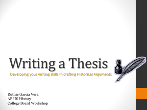 Writing a Thesis - Mrs Ruthie Online