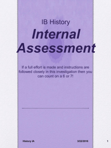 IB History Internal Assessment