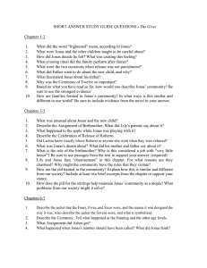 SHORT ANSWER STUDY GUIDE QUESTIONS The Giver all chapters