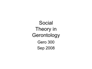 Social Theory in Gerontology