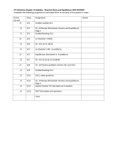 CP Chemistry Chapter 19 Syllabus 2015 REVISED