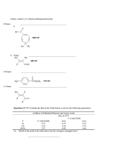 Draw: methyl cis-3-ethylcyclobutanecarboxylate 8. Name: 8. 9