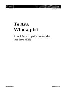 Te Ara Whakapiri: Principles and guidance for