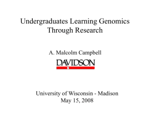 Undergraduates Learning Genomics Through Research