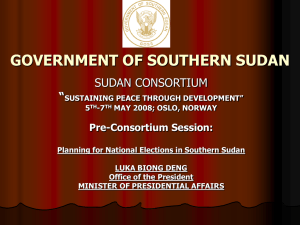 government of southern sudan ministry of presidential affairs