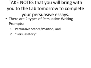 Persuasive Essay Intros