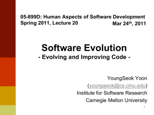 05-899D: Human Aspects of Software Development Spring 2011