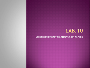 Spectrophotometric Analysis of Aspirin