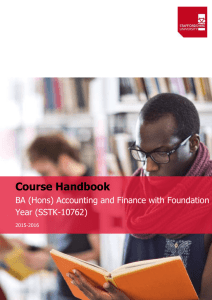 Accounting and Finance with Foundation Year BA