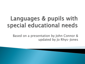 Languages & pupils with special educational needs