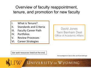 Tenure and Promotion Overview