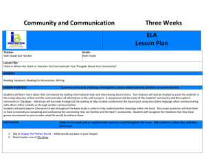 6th ELA Community and Communication
