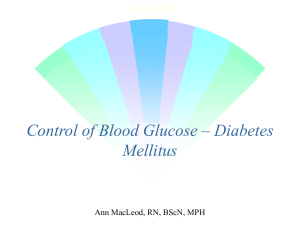 Control of Blood Glucose – Diabetes Mellitus