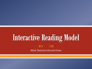 Interactive Reading Model - What Teachers Should Know