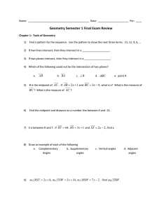 Geometry 1st Semester Final Exam Review