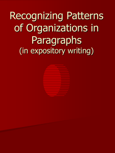 Recognizing Patterns of Organizations in Paragraphs