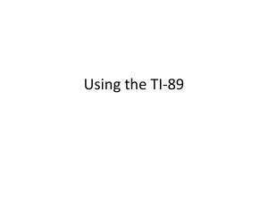 Using the TI-89
