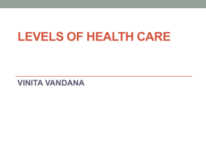 Levels of Health Care by Vanita Vandana.